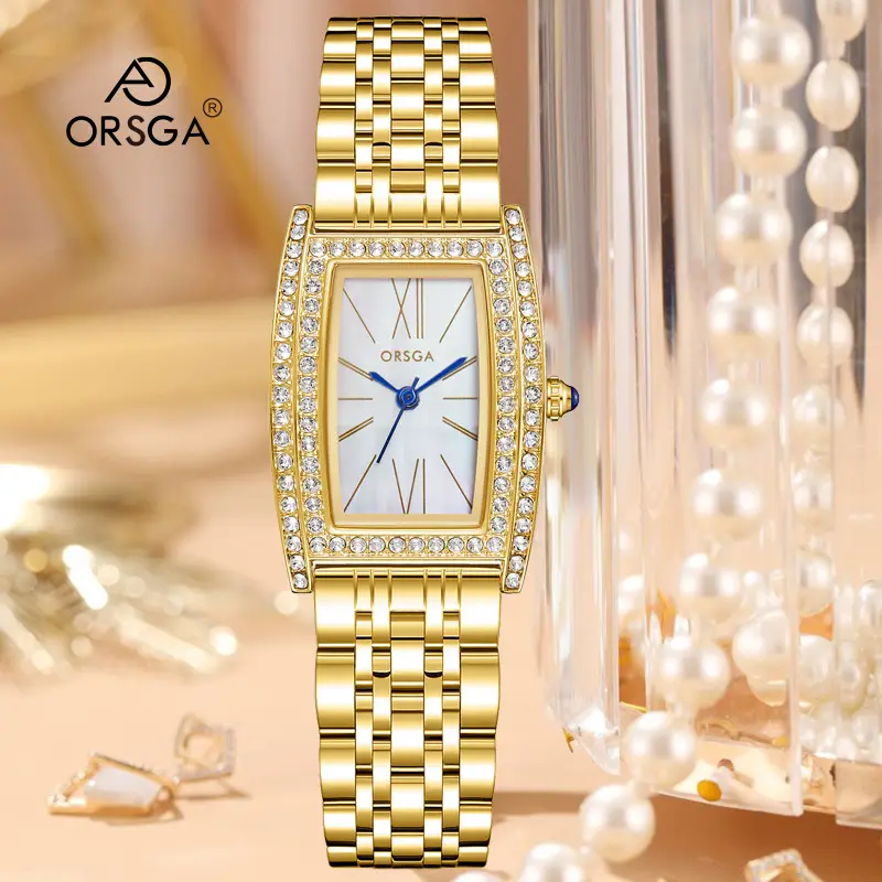 Orsga Diamond Encrusted Women's Watch Brown Leather - Image 16