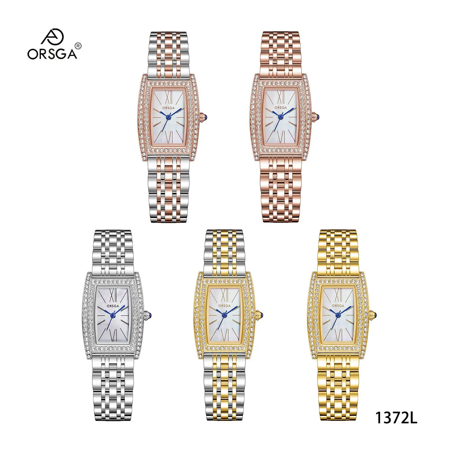 Orsga Diamond Encrusted Women's Watch Brown Leather - Image 18