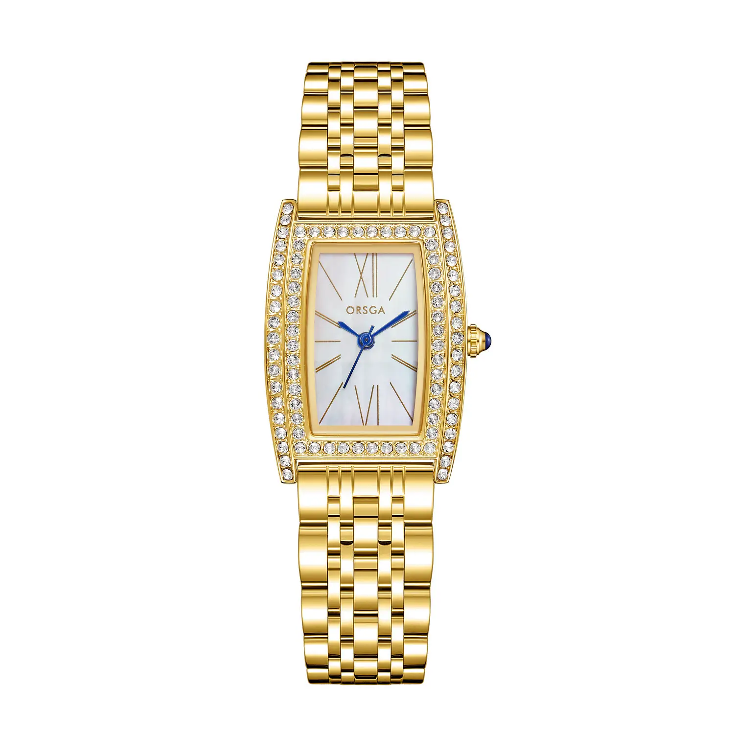 Orsga Diamond Encrusted Women's Watch Brown Leather - Image 3