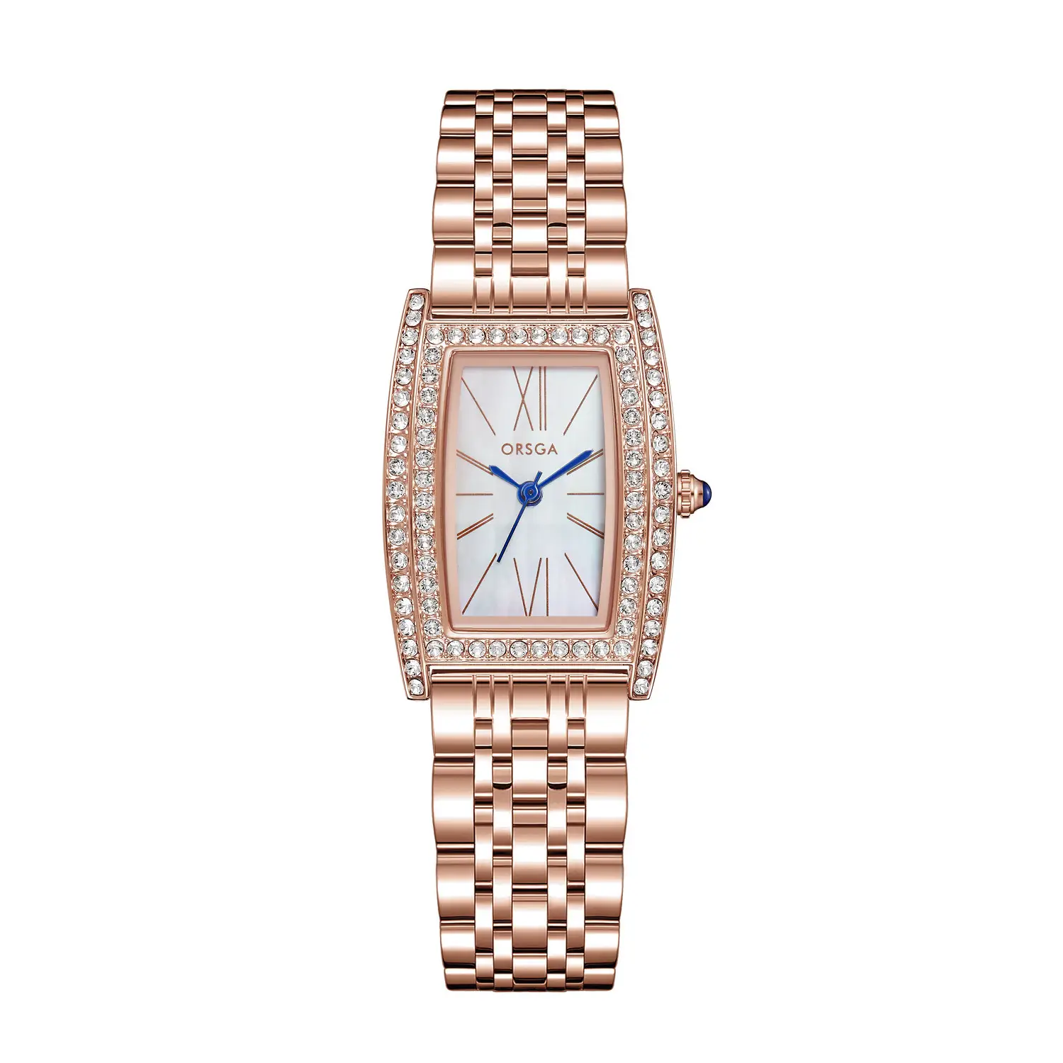 Orsga Diamond Encrusted Women's Watch Brown Leather - Image 5