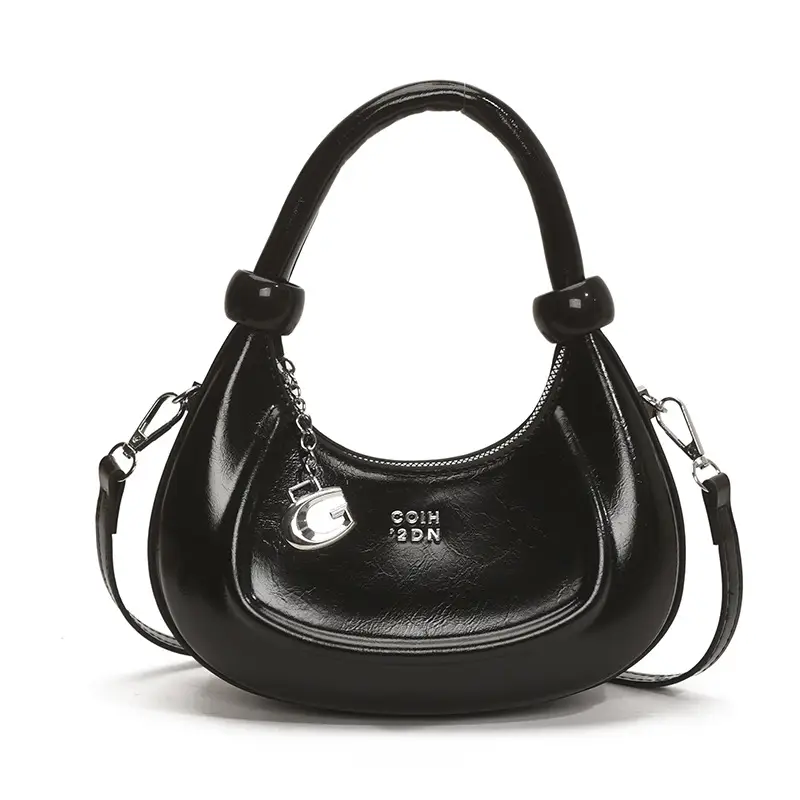 Red Crescent Crossbody Bag for Women Luxury Handbag