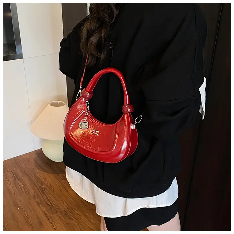 Red Crescent Crossbody Bag for Women Luxury Handbag — feature 22