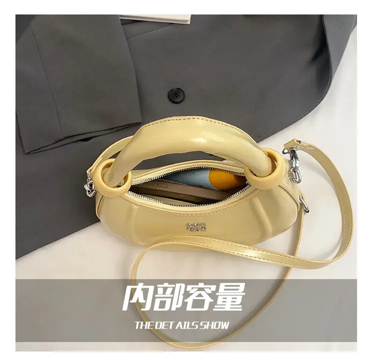 Red Crescent Crossbody Bag for Women Luxury Handbag — feature 3