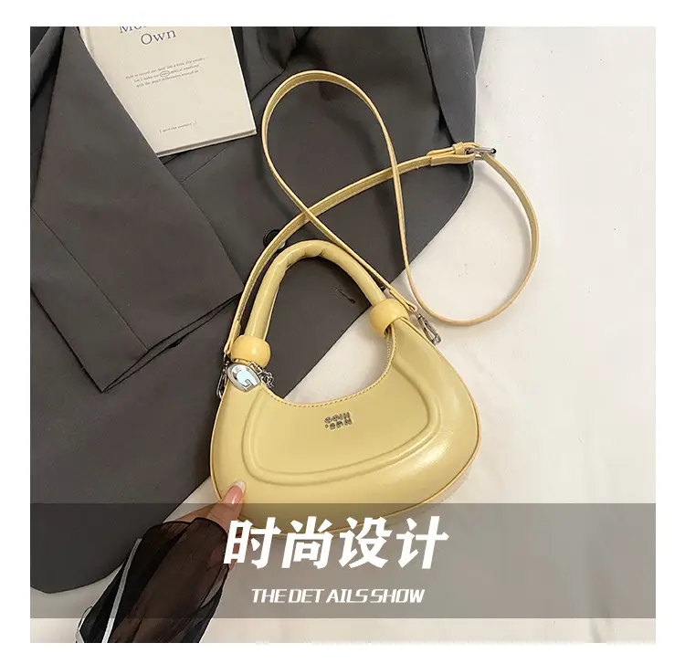 Red Crescent Crossbody Bag for Women Luxury Handbag — feature 5