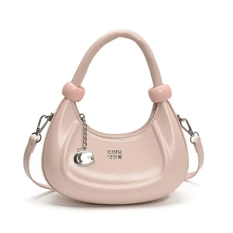 Red Crescent Crossbody Bag for Women Luxury Handbag