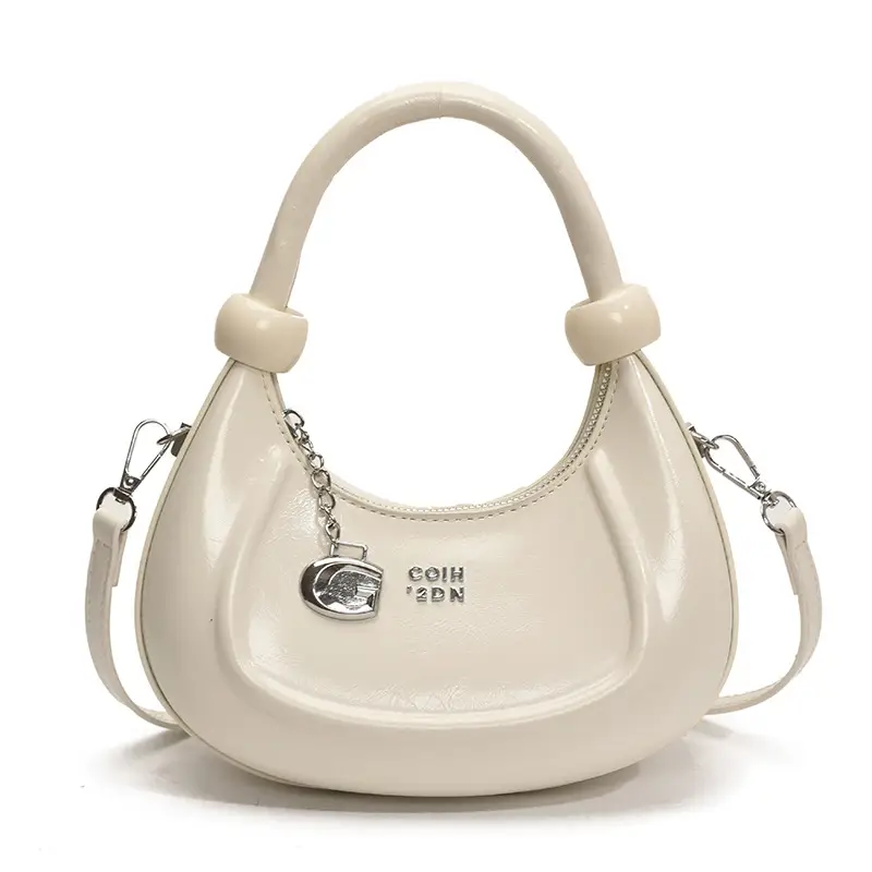 Red Crescent Crossbody Bag for Women Luxury Handbag