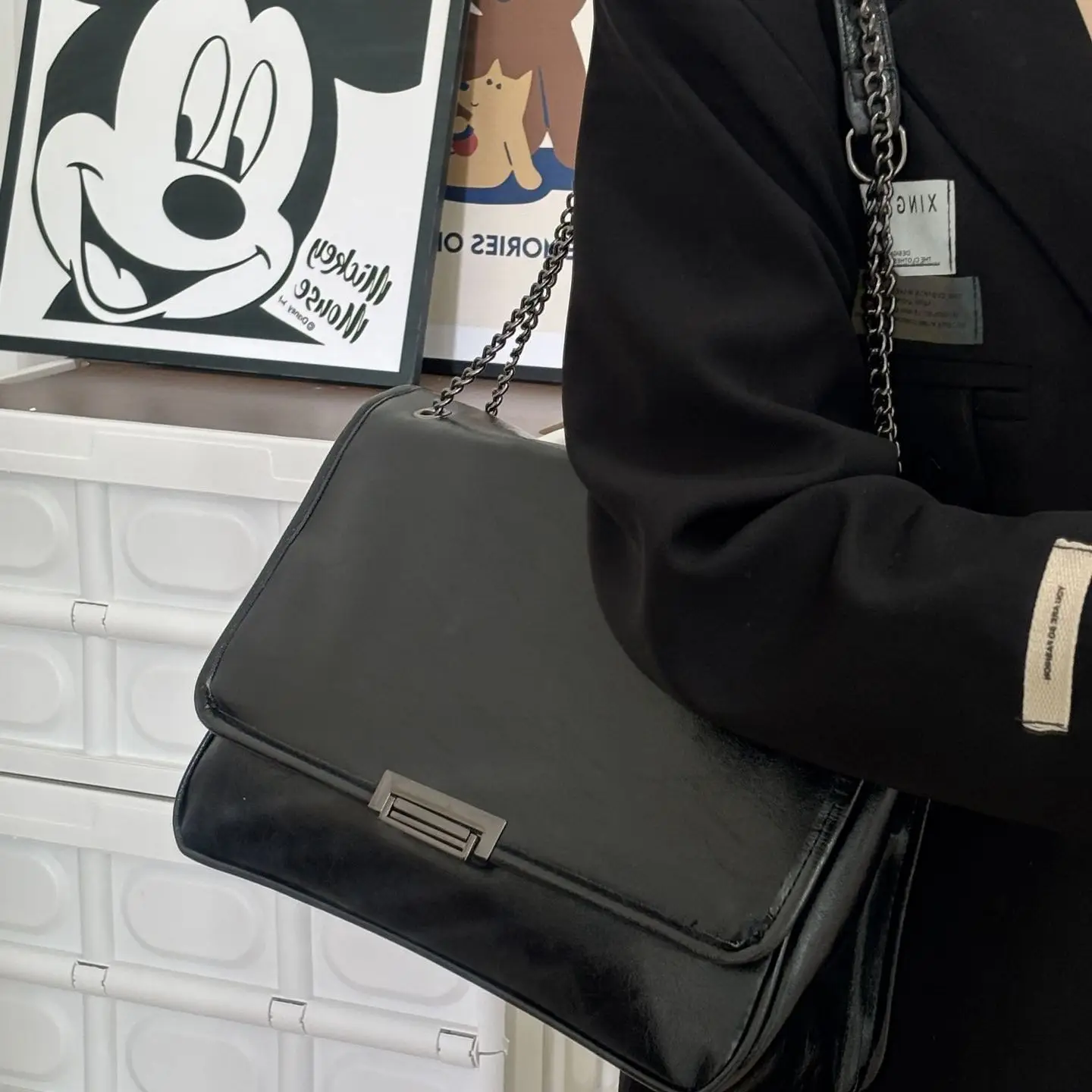 2026 Retro Chain Shoulder Bag Black Large Capacity - Image 2