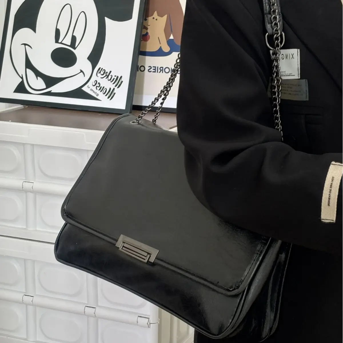 2026 Retro Chain Shoulder Bag Black Large Capacity - Image 5