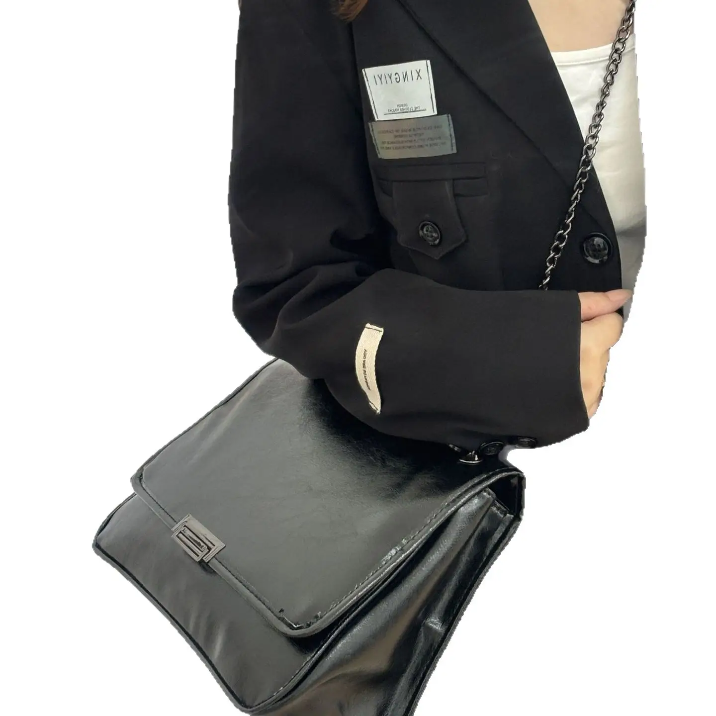 2026 Retro Chain Shoulder Bag Black Large Capacity - Image 6