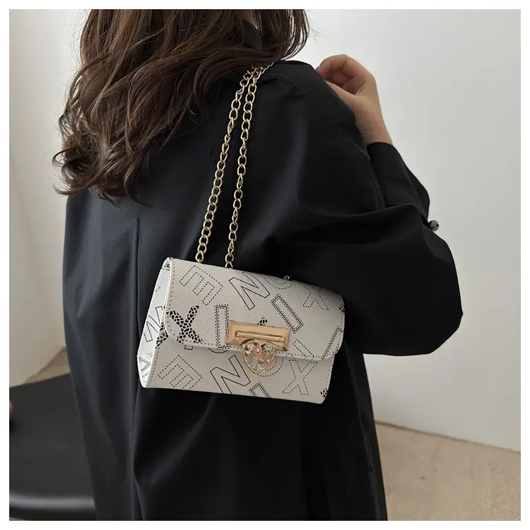Retro Lock Chain Crossbody Bag Women Casual Shoulder Bag — feature 20