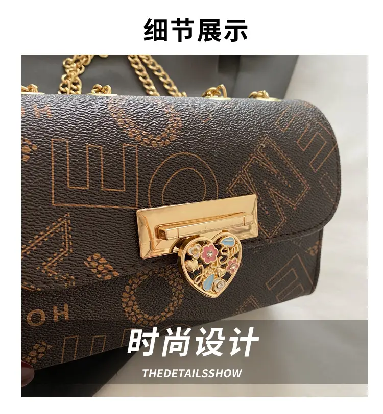 Retro Lock Chain Crossbody Bag Women Casual Shoulder Bag — feature 3