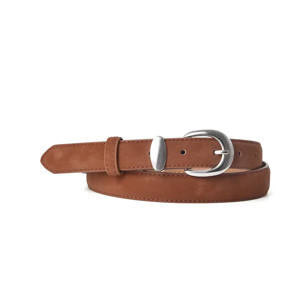 Vintage Frosted Leather Belt for Women - Image 6