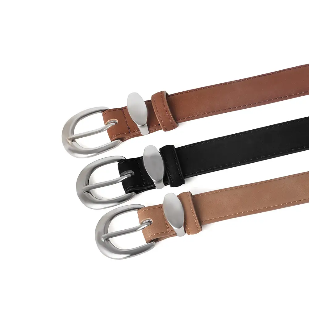 Vintage Frosted Leather Belt for Women - Image 7