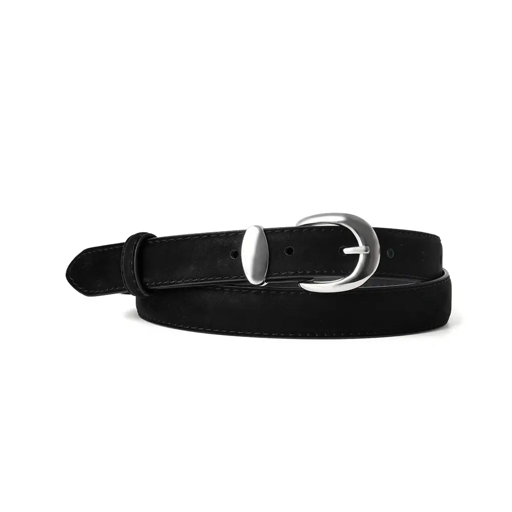 Vintage Frosted Leather Belt for Women - Image 3
