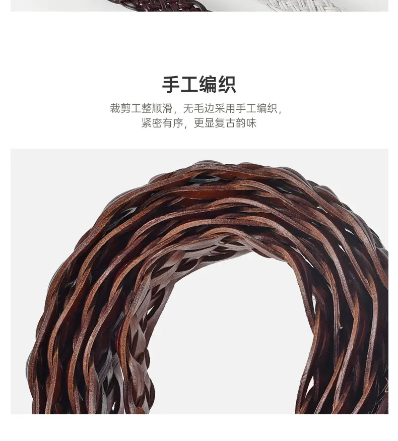 Black Braided Women's Belt with Gold Buckle — feature 8
