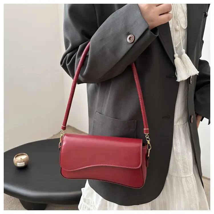 Cross-Border Armpit Bag Women 2025 New Retro Simple Pure Color β feature 10