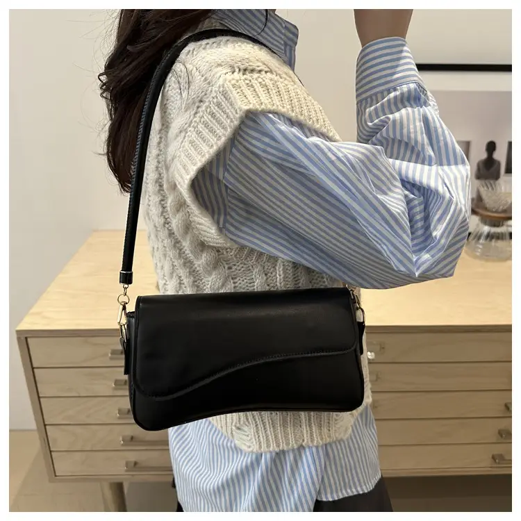 Cross-Border Armpit Bag Women 2025 New Retro Simple Pure Color β feature 14