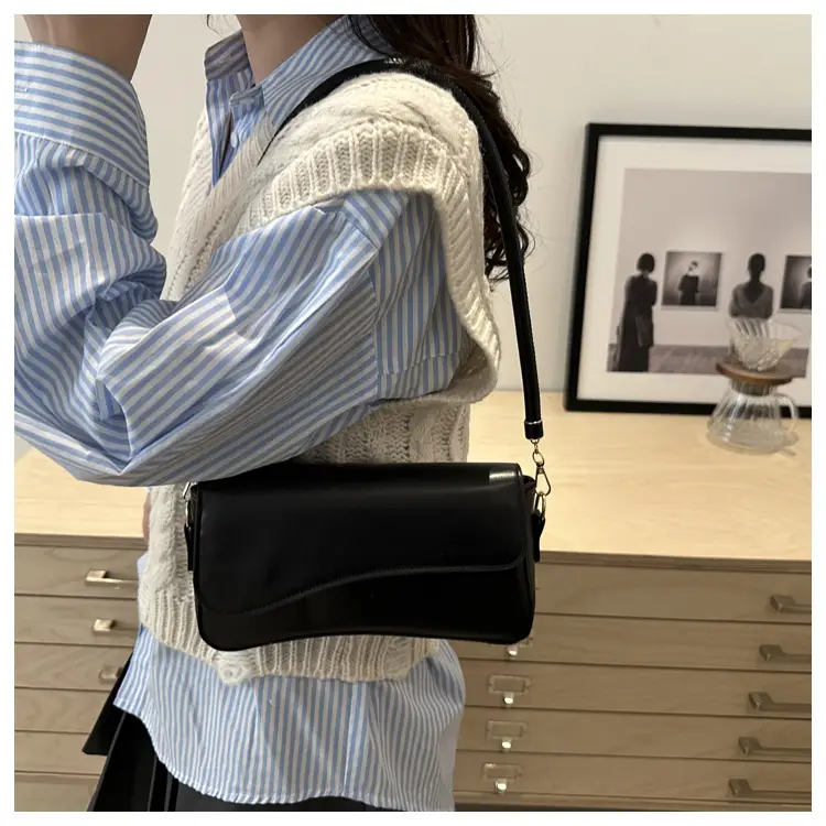 Cross-Border Armpit Bag Women 2025 New Retro Simple Pure Color β feature 15
