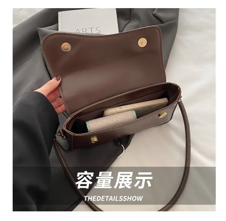 Cross-Border Armpit Bag Women 2025 New Retro Simple Pure Color β feature 6