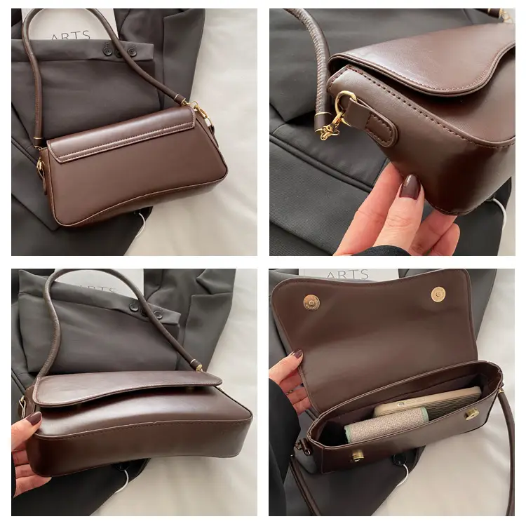 Cross-Border Armpit Bag Women 2025 New Retro Simple Pure Color β feature 7
