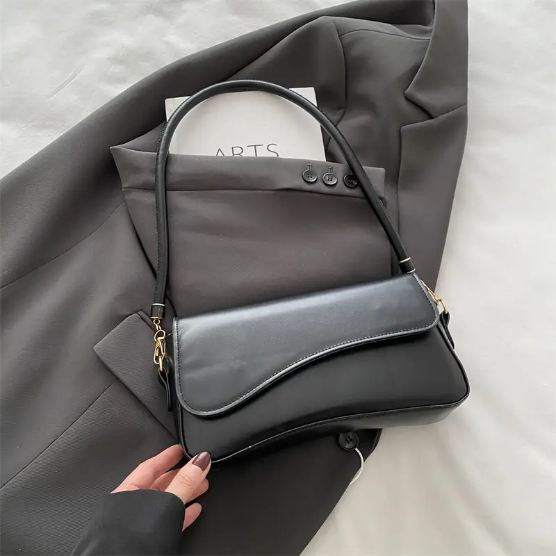 Cross-Border Armpit Bag Women 2025 New Retro Simple Pure Color - Image 2