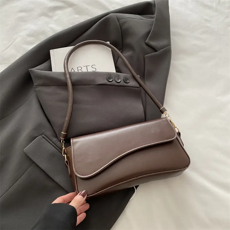 Cross-Border Armpit Bag Women 2025 New Retro Simple Pure Color - Image 4