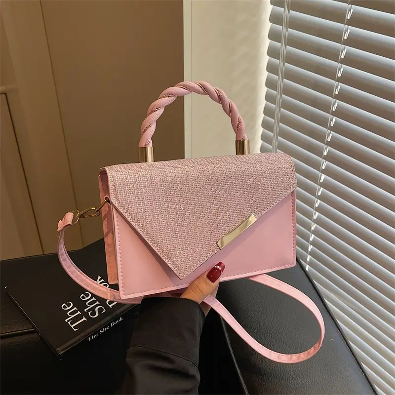Women's Square Shoulder Bag Beige Diamond Textured 2025