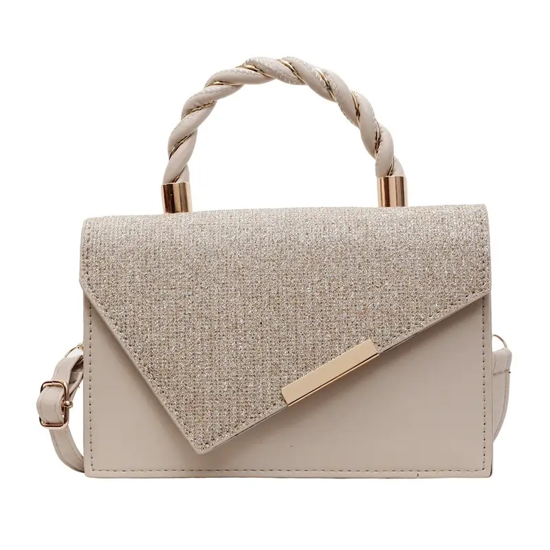 Women's Square Shoulder Bag Beige Diamond Textured 2025