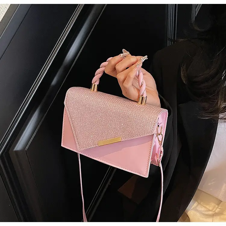 Women's Square Shoulder Bag Beige Diamond Textured 2025 — feature 14