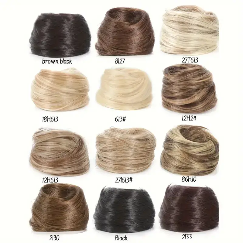 European and American Wig Bun Hair Tie Straight Hair Hair Ring Bun Wig Natural Fluffy Curly Hair Cross-Border Wig for Women - Image 29