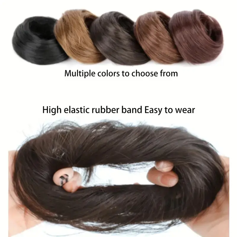 European and American Wig Bun Hair Tie Straight Hair Hair Ring Bun Wig Natural Fluffy Curly Hair Cross-Border Wig for Women — feature 5
