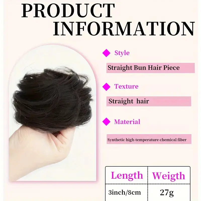 European and American Wig Bun Hair Tie Straight Hair Hair Ring Bun Wig Natural Fluffy Curly Hair Cross-Border Wig for Women — feature 6