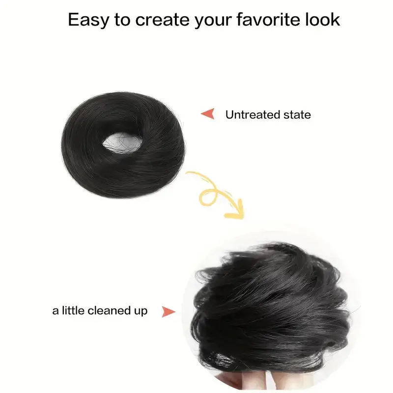 European and American Wig Bun Hair Tie Straight Hair Hair Ring Bun Wig Natural Fluffy Curly Hair Cross-Border Wig for Women — feature 7