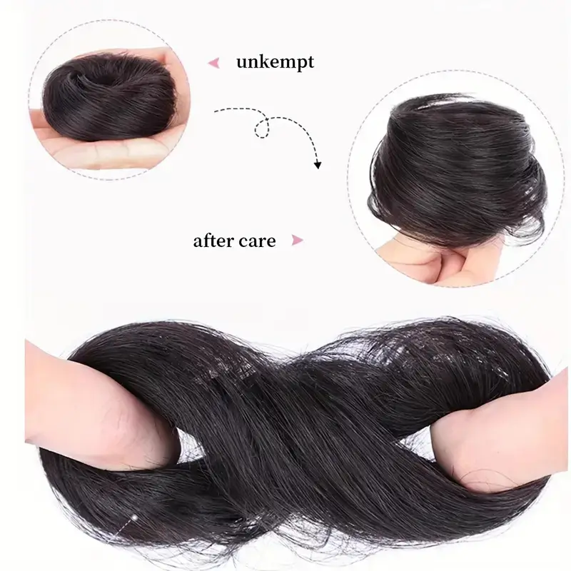 European and American Wig Bun Hair Tie Straight Hair Hair Ring Bun Wig Natural Fluffy Curly Hair Cross-Border Wig for Women — feature 8