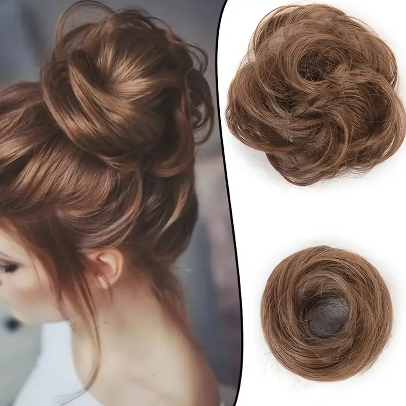 European and American Wig Bun Hair Tie Straight Hair Hair Ring Bun Wig Natural Fluffy Curly Hair Cross-Border Wig for Women - Image 10