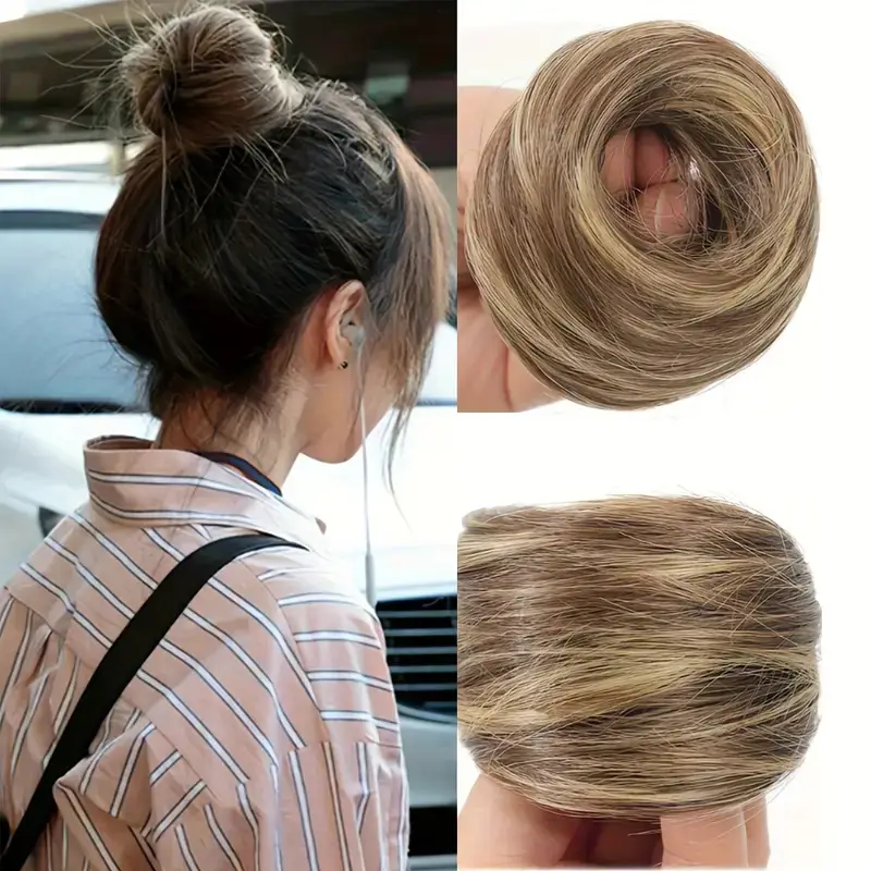 European and American Wig Bun Hair Tie Straight Hair Hair Ring Bun Wig Natural Fluffy Curly Hair Cross-Border Wig for Women - Image 12