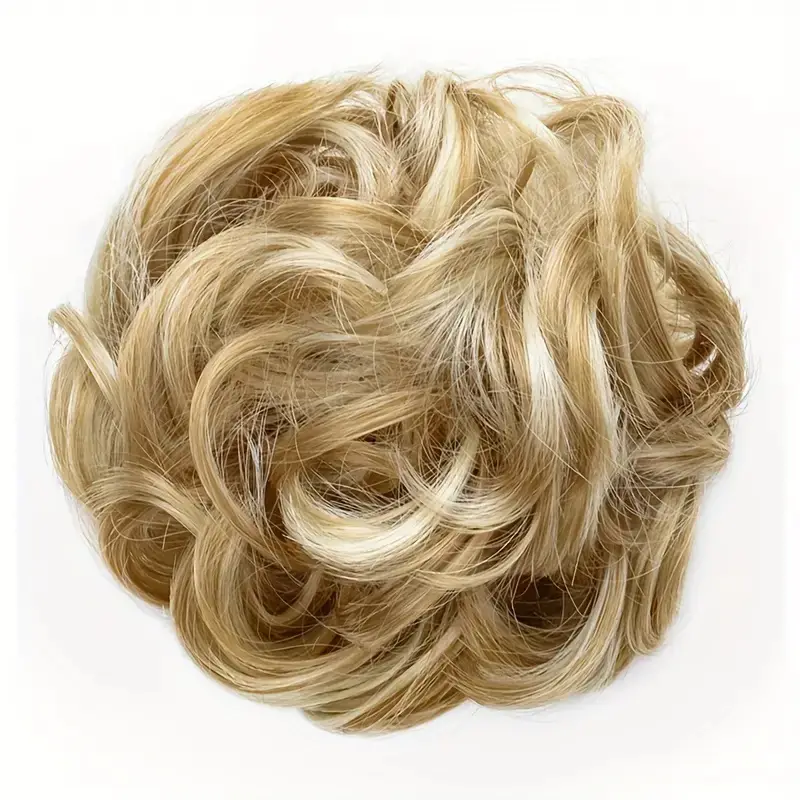 European and American Wig Bun Hair Tie Straight Hair Hair Ring Bun Wig Natural Fluffy Curly Hair Cross-Border Wig for Women - Image 14