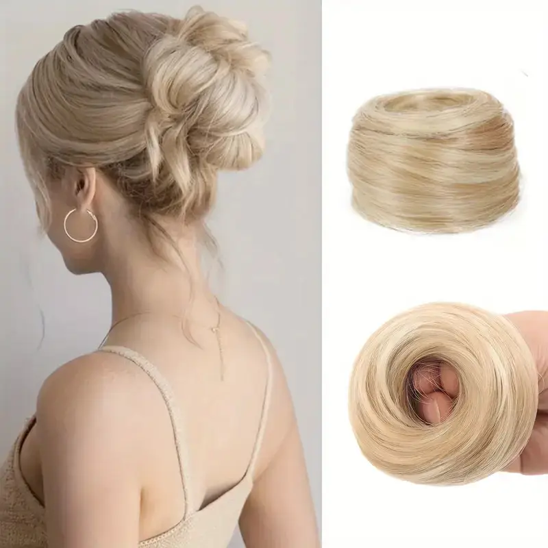 European and American Wig Bun Hair Tie Straight Hair Hair Ring Bun Wig Natural Fluffy Curly Hair Cross-Border Wig for Women - Image 6