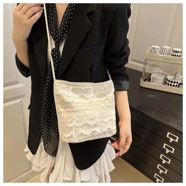 Crossbody Women's Lace Bag with Teddy Bear — feature 19