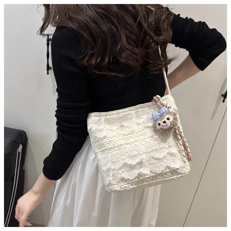 Crossbody Women's Lace Bag with Teddy Bear — feature 24