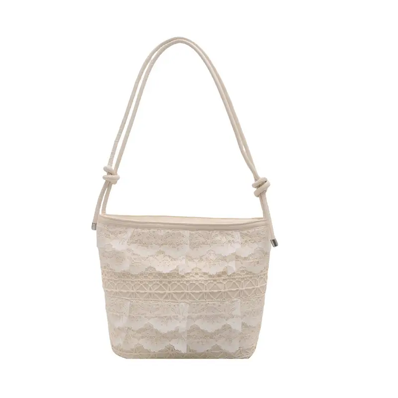Crossbody Women's Lace Bag with Teddy Bear - Image 2