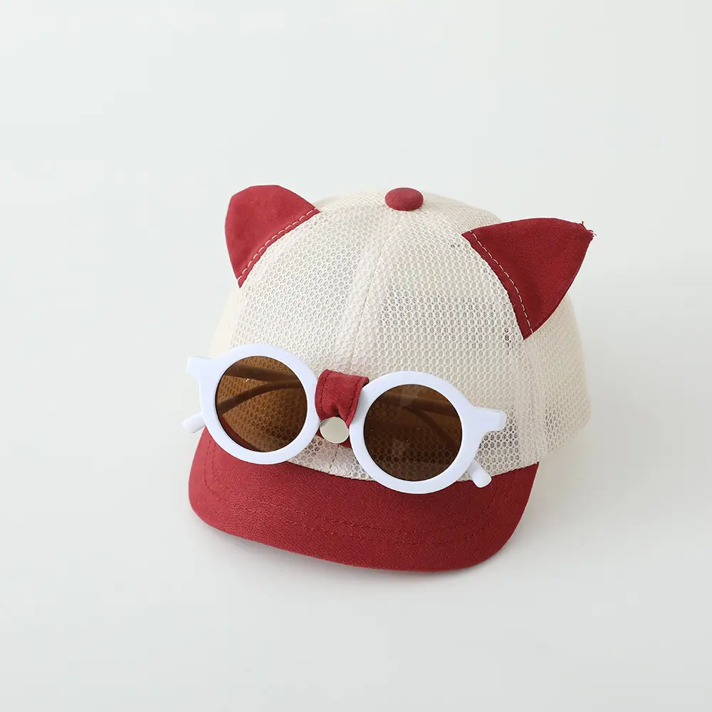 Baby Cat Ear Sunglasses Hat for Boys Girls Infants Korean Style - Image 4
