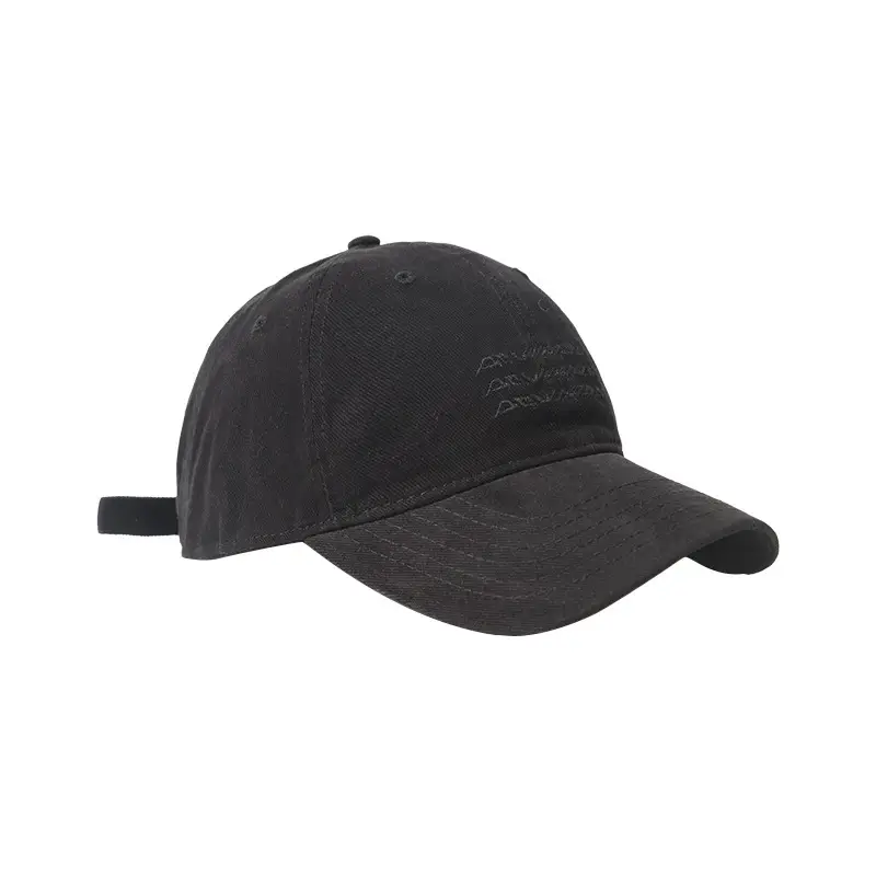 Women's Black Wash & Brush Baseball Cap Large Head