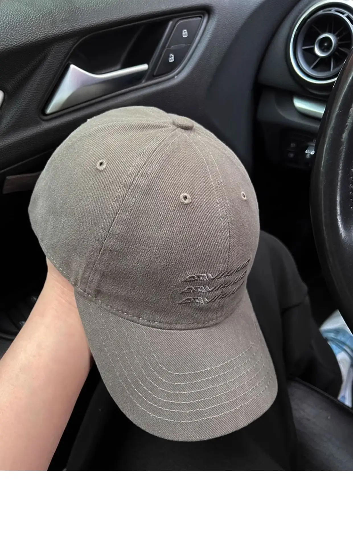 Women's Black Wash & Brush Baseball Cap Large Head — feature 22