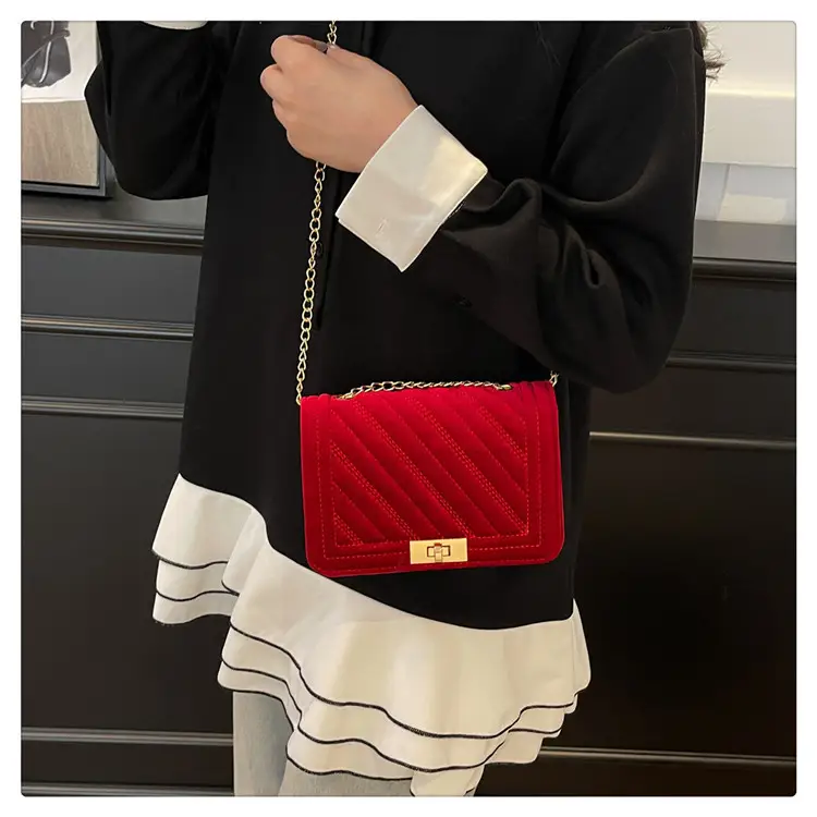 Gold Embroidered Chain Crossbody Bag for Women — feature 16