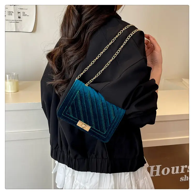 Gold Embroidered Chain Crossbody Bag for Women — feature 20