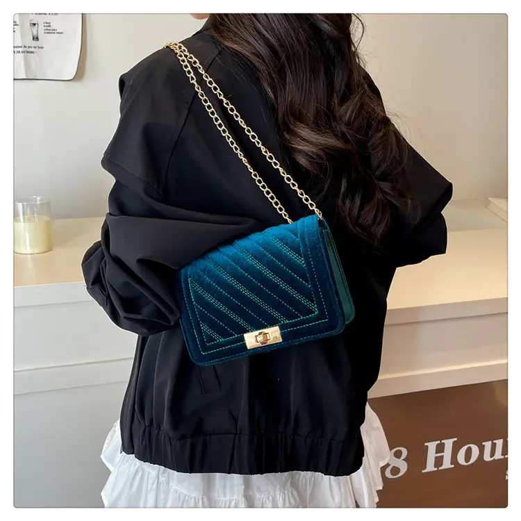Gold Embroidered Chain Crossbody Bag for Women — feature 21