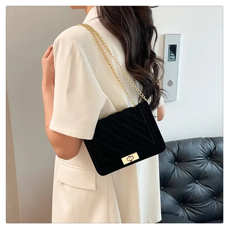 Gold Embroidered Chain Crossbody Bag for Women — feature 25