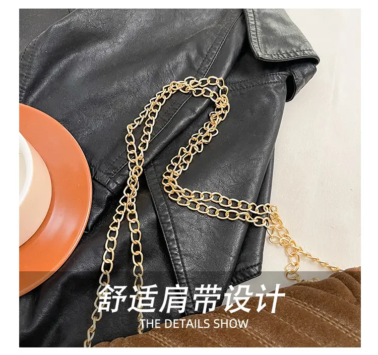 Gold Embroidered Chain Crossbody Bag for Women — feature 9