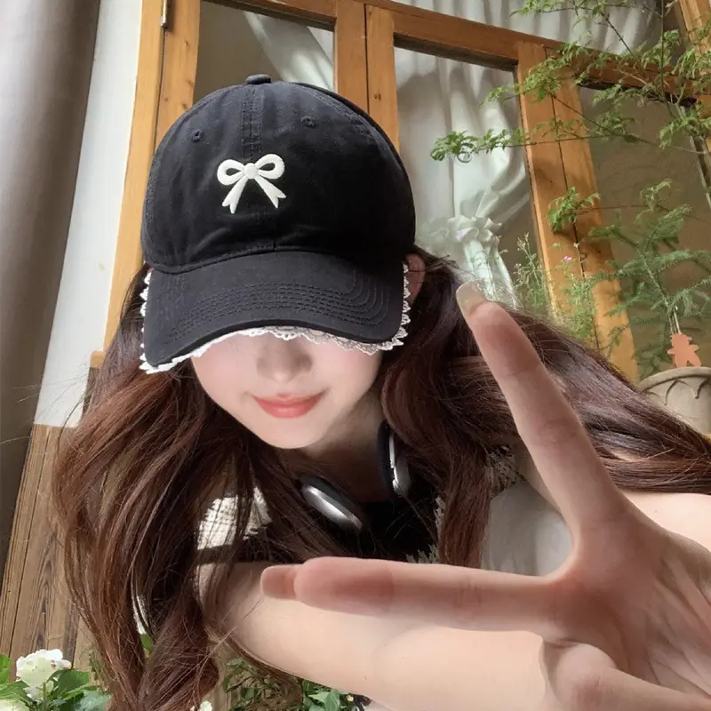 Pink Bow Baseball Cap for Women with Wide Brim - Image 8